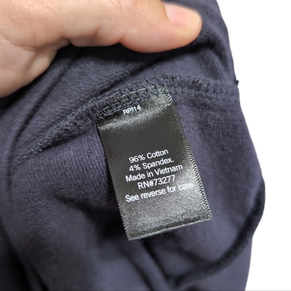 4/$12 FLX Navy Blue Cropped Sweatshirt Hoodie Women's size Small - Picture 7 of 10